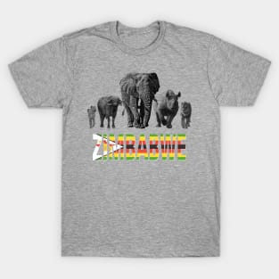 Zimbabwe Wildlife Big Five for Zimbabwe Safari Fans T-Shirt